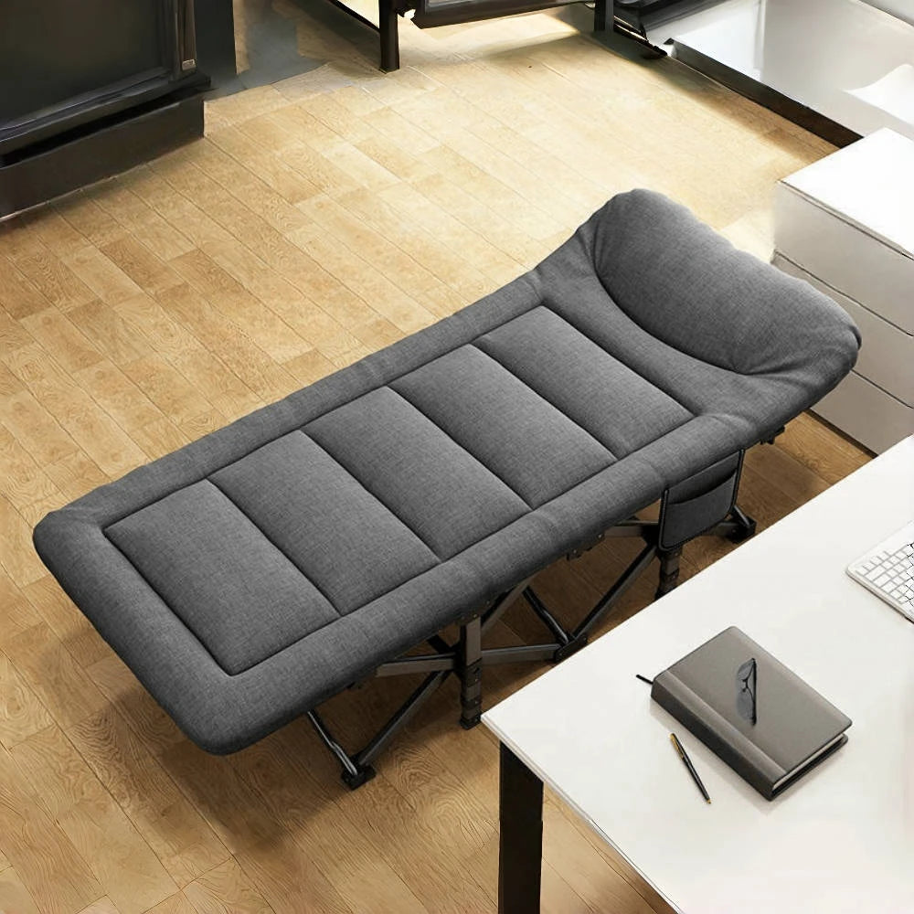 Sonnenliege Klappbar mit Kissen – Robustes Feldbett & Campingliege aus Metall bis 150kg