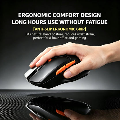 Ergonomische Funkmaus Kabellos – Leise Bluetooth & 2.4GHz PC Maus mit LED Akkuanzeige & 6400 DPI