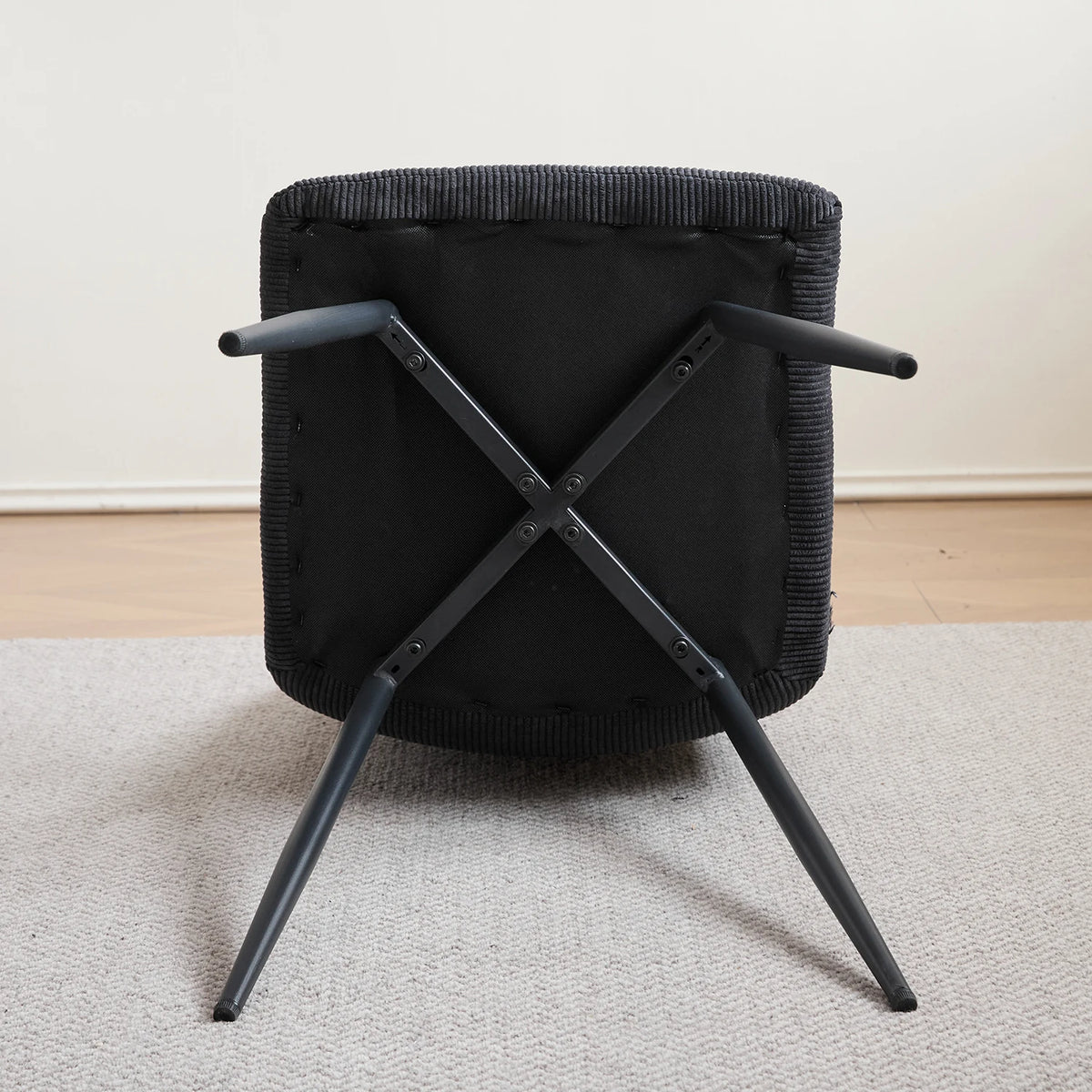 Polsterstühle Cord 2er Set Grau – Moderne Esszimmerstühle mit Metallbeinen für Küche & Wohnzimmer