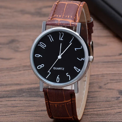 Herren Armbanduhr Schwarz Lederarmband – Minimalistische Analog Quarz Uhr