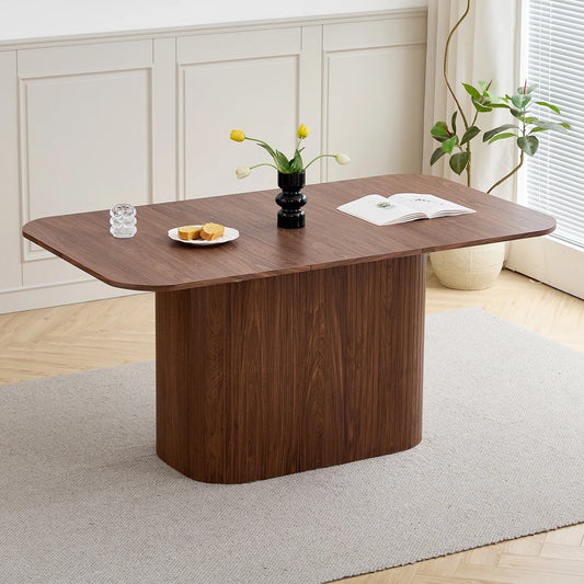 Esstisch Holzoptik Dunkelbraun 160x90cm – Moderner Skandi Küchentisch aus MDF für 6 Personen