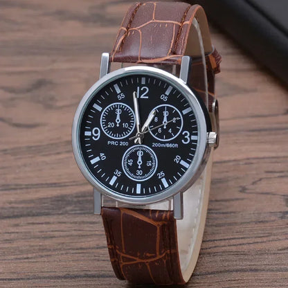 Herren Armbanduhr Schwarz Lederarmband – Minimalistische Analog Quarz Uhr