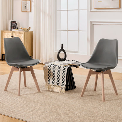 Esszimmerstühle 2er Set Drehbar – Moderner Polsterstuhl aus Kunstleder & Massivholz