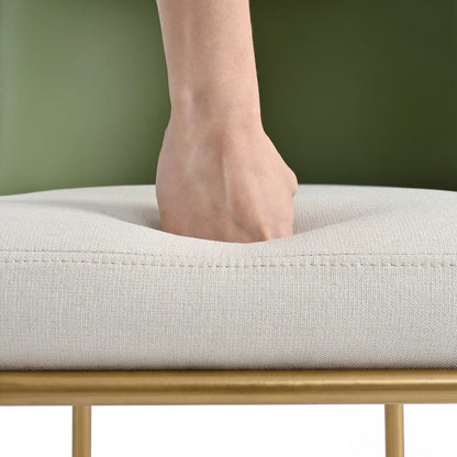 Esszimmerstuhl Beige-Grün – Modernes Polsterstuhl Set mit Samtbezug, Katzenkratzfestes Leder & Goldbeinen bis 150kg
