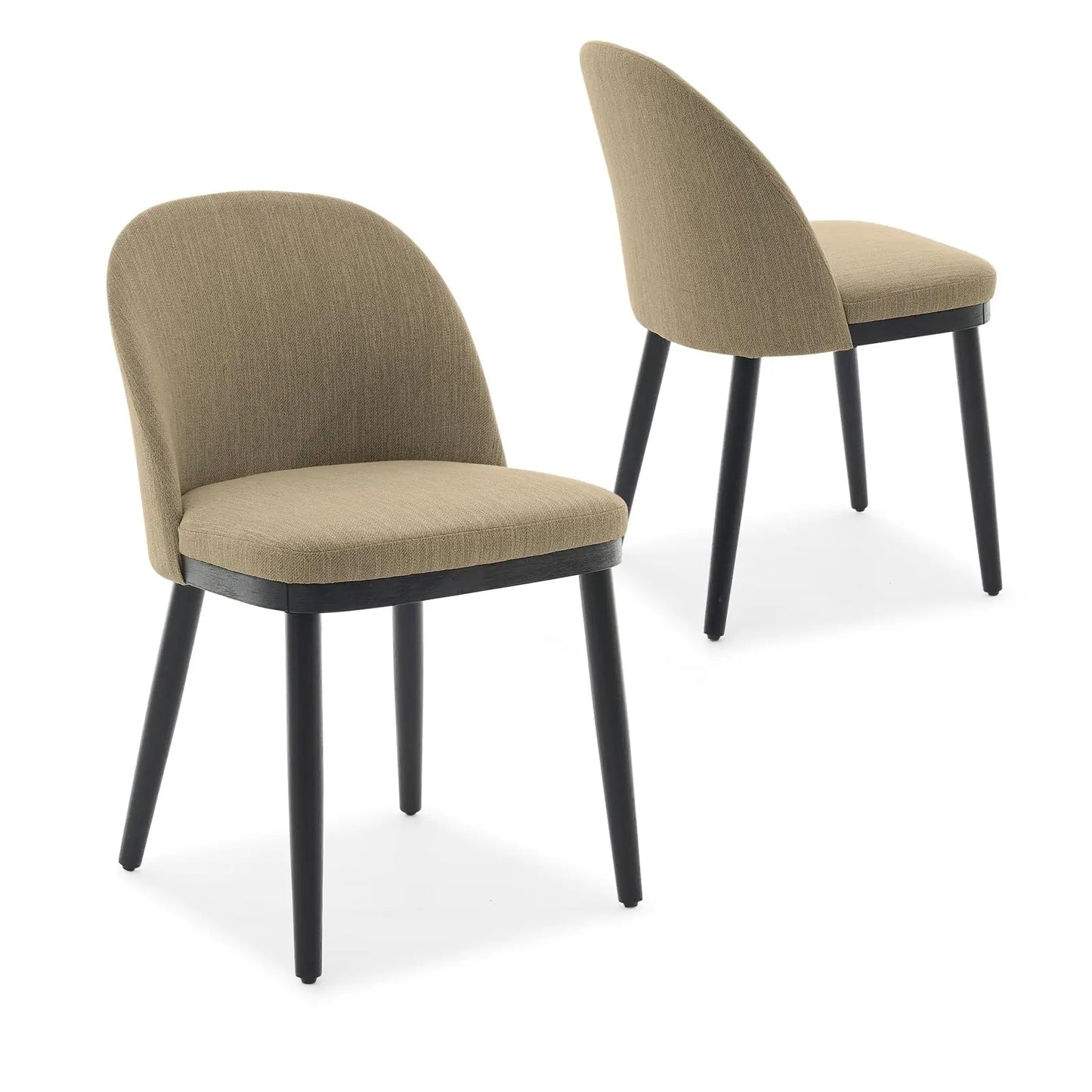 Barhocker 2er Set Beige mit Hoher Rückenlehne – Elegante Gepolsterte Esstischstühle Stoff