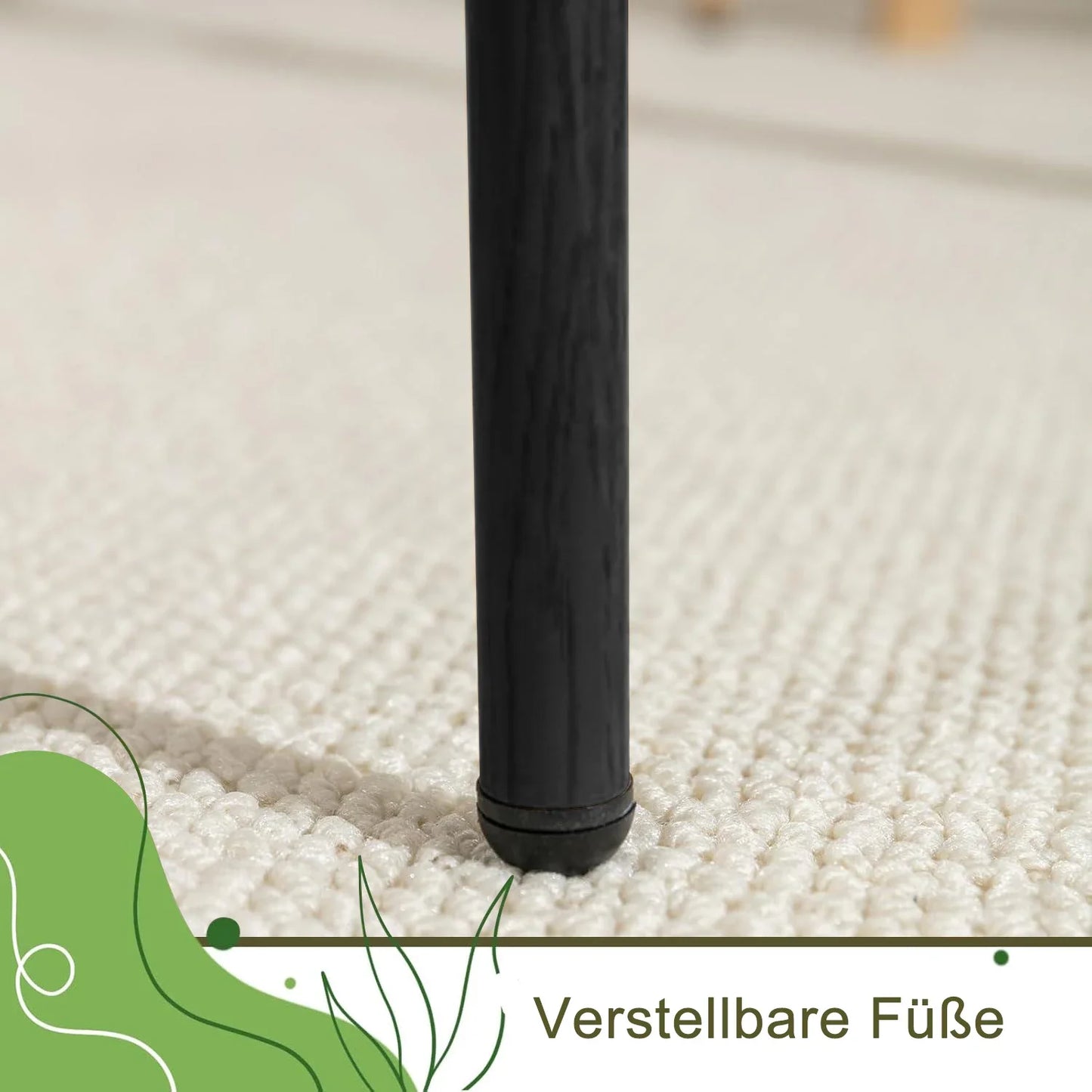 Esszimmerstuhl 2er Set Rattan – Modernes Polsterstuhl Set im Landhausstil mit Metallbeinen bis 150kg