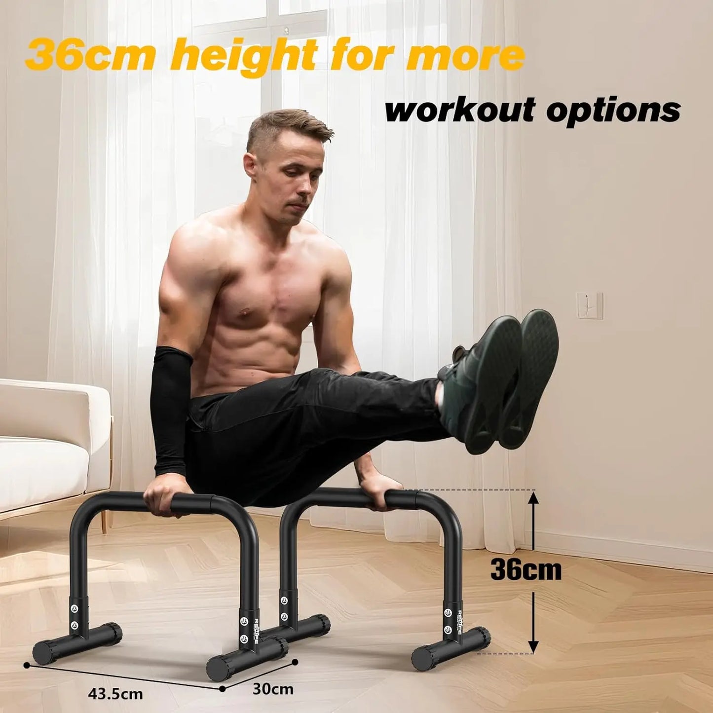Minibarren Parallettes 36cm – Robustes Liegestützgriffe Set aus Stahl bis 180kg