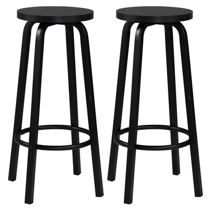 WOLTU Barhocker 2er Set Metall 72cm – Moderne Tresenstühle Holzoptik für Küche & Bar