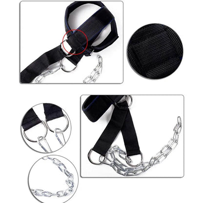 Nackentrainer Kopfgeschirr mit Stahlkette – Robuster Neck Trainer für Krafttraining & MMA