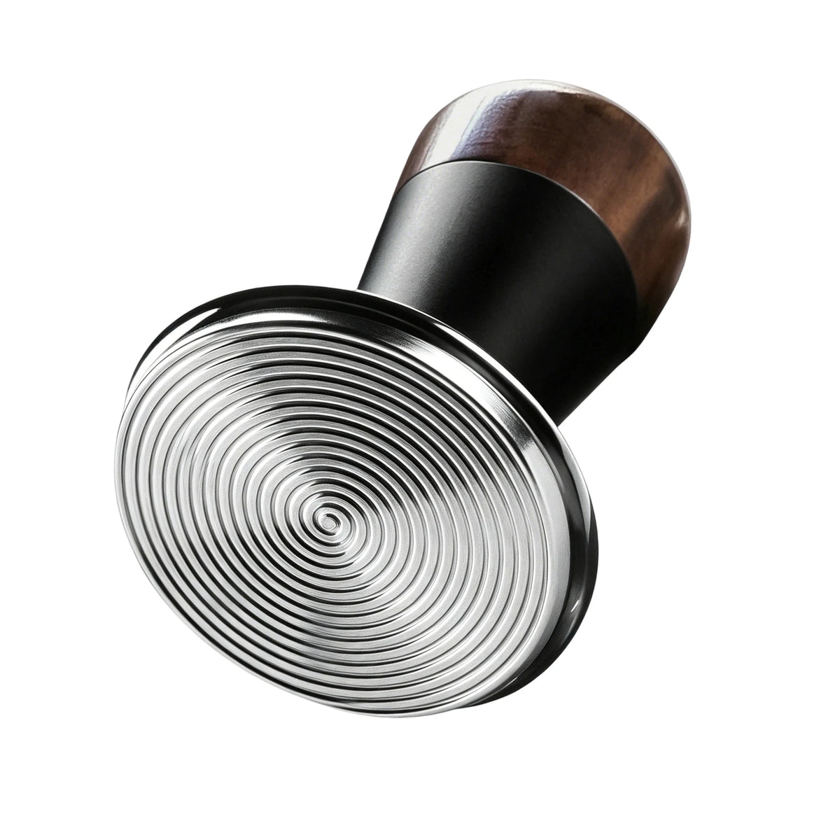 Walnuss Holz Tamper 51mm – Kalibrierter Espresso Kaffeestampfer aus Edelstahl mit Wellenprofil