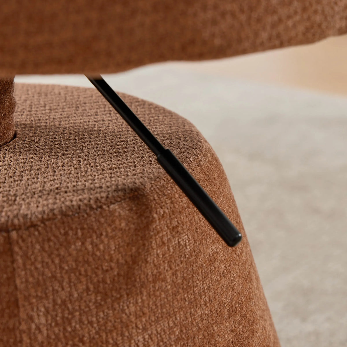 Ergonomischer Drehstuhl Chenille Höhenverstellung – Moderner Polstersessel mit Metalffuss