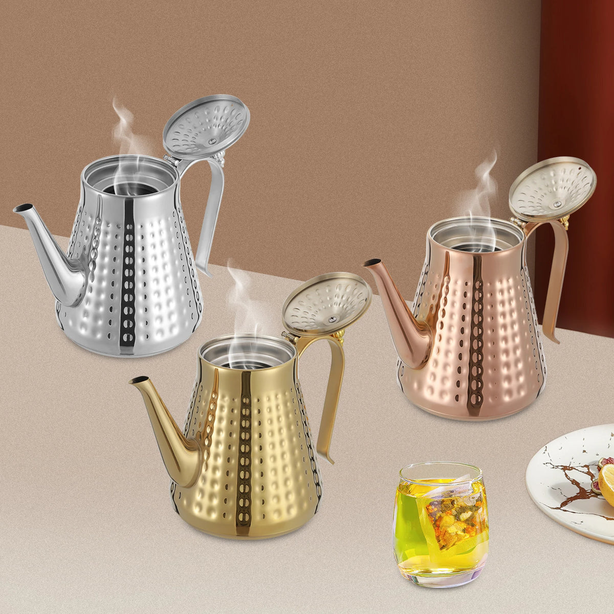 Edler Edelstahl Wasserkessel 1,65L – Eleganter Teekessel für Induktion & Gas