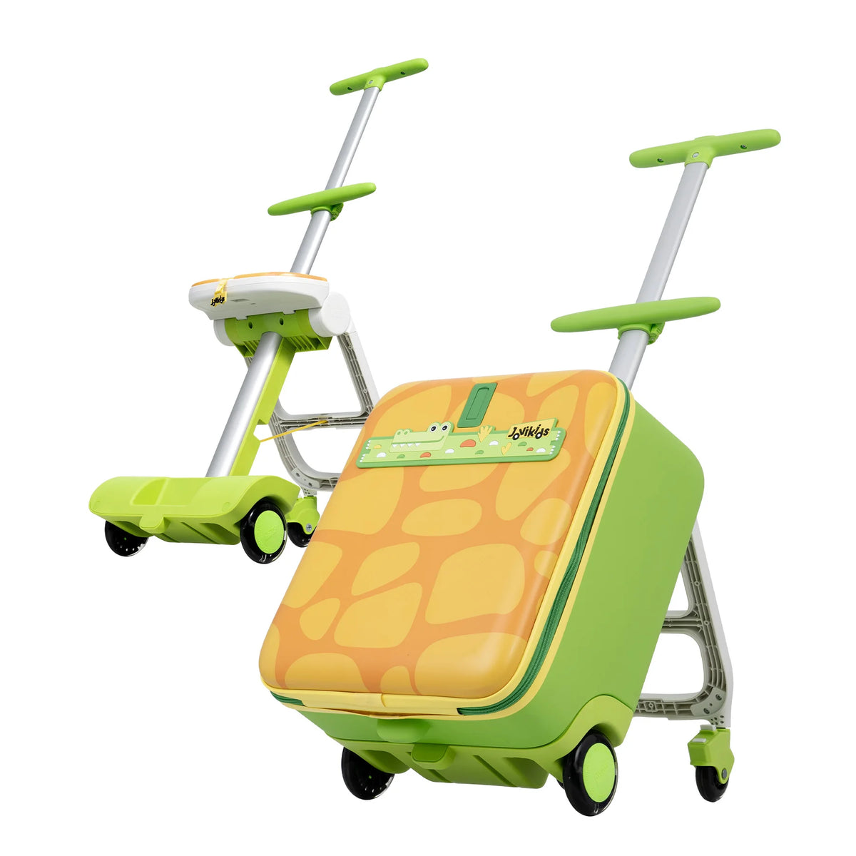 Kinderkoffer zum Draufsitzen 3 in 1 mit Buggy Funktion – Rollkoffer Kinder 38L Handgepaeck