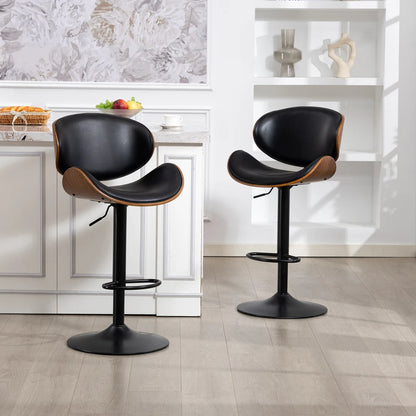 Barhocker 2er Set Formholz Schwarz – Premium Tresenstühle Höhenverstellbar & 360° Drehbar