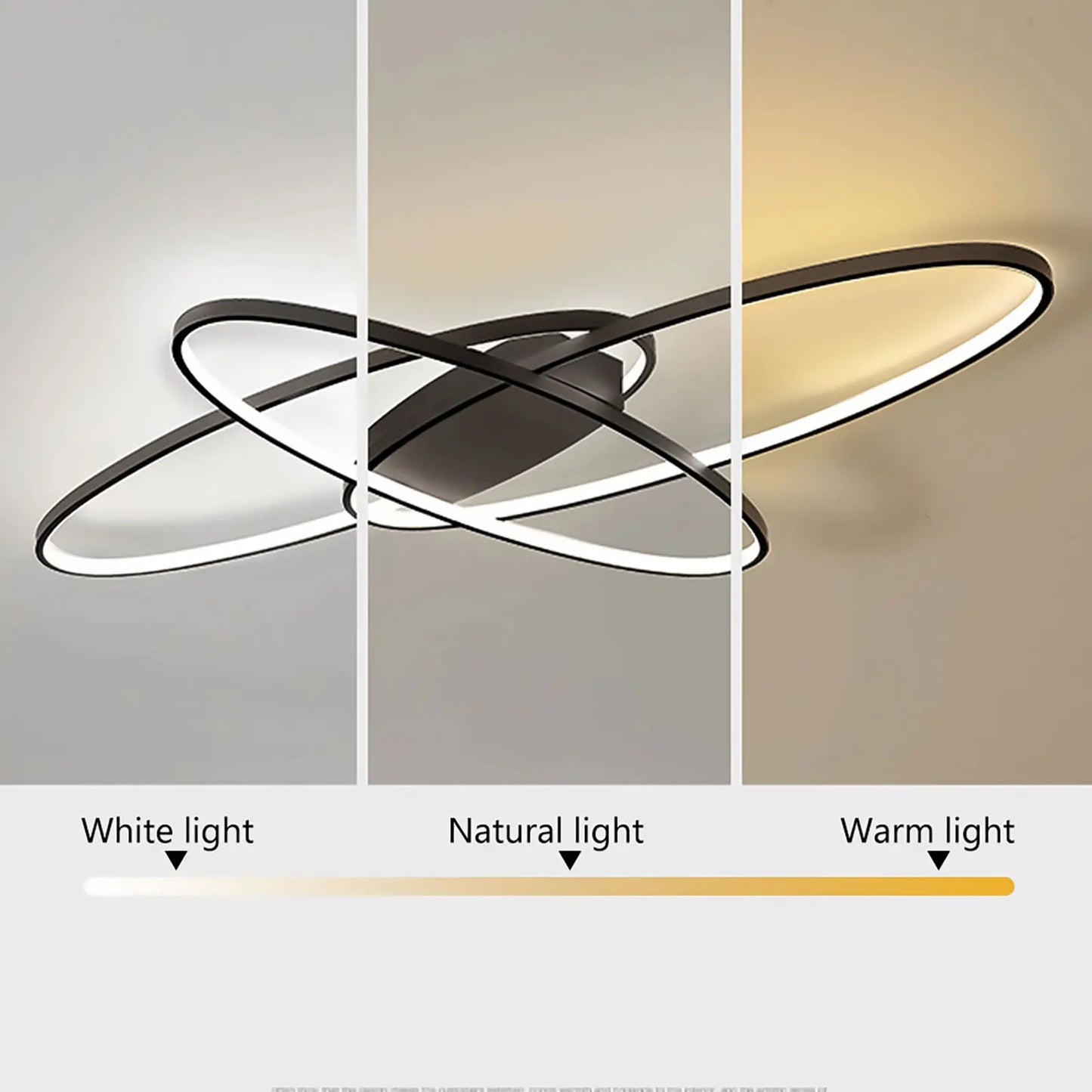 LED Deckenleuchte Schwarz Dimmbar 95 cm – Moderne Designer Lampe mit Fernbedienung