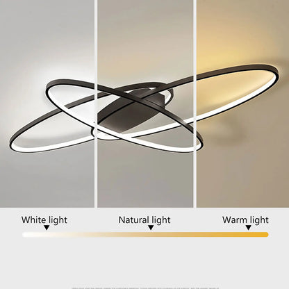LED Deckenleuchte Schwarz Dimmbar 95 cm – Moderne Designer Lampe mit Fernbedienung