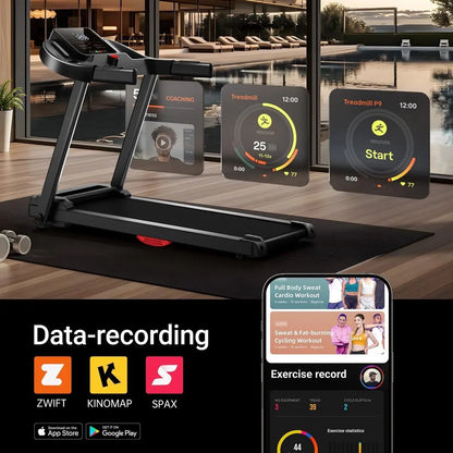 Laufband Klappbar mit App Bluetooth – Leises Walking Pad mit Pulssensoren bis 136kg