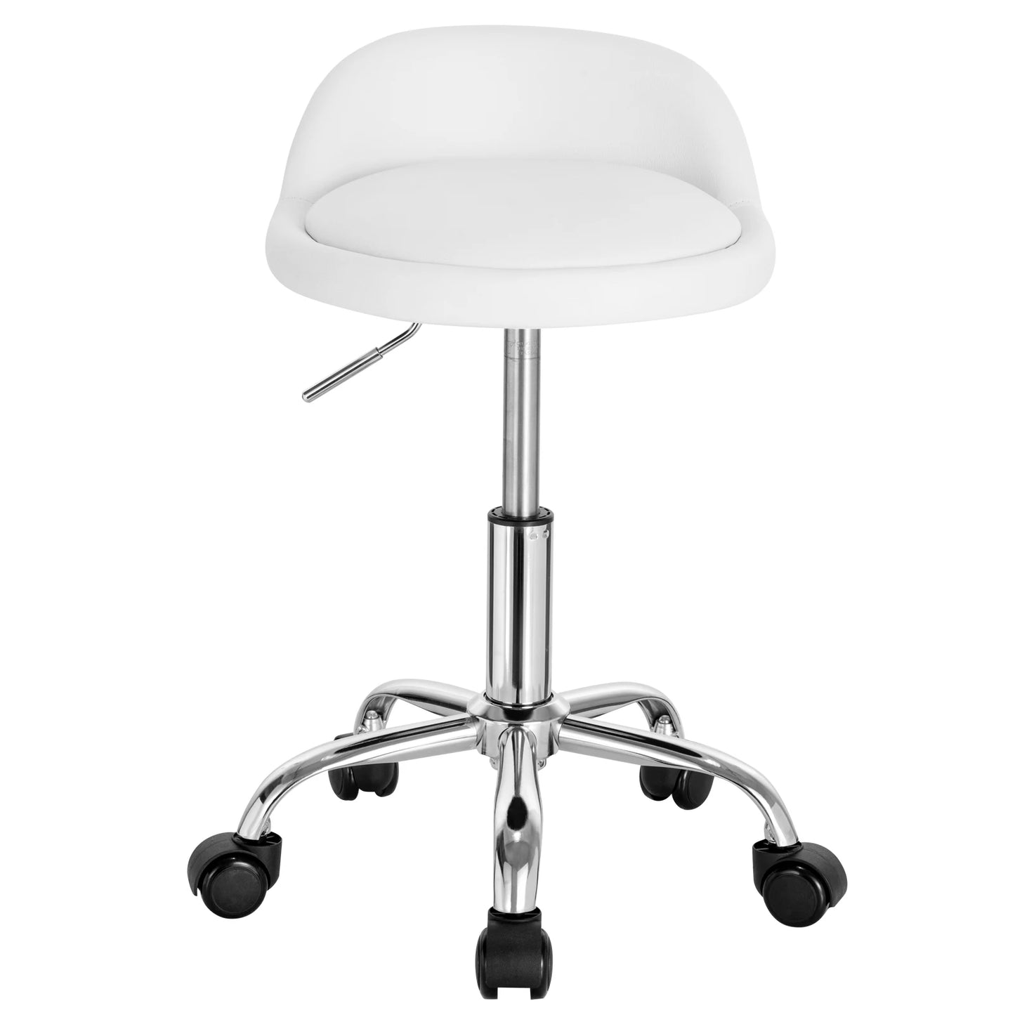 Höhenverstellbarer Rollhocker Samt Dunkelgrau – Ergonomischer Arbeitshocker mit Rückenlehne