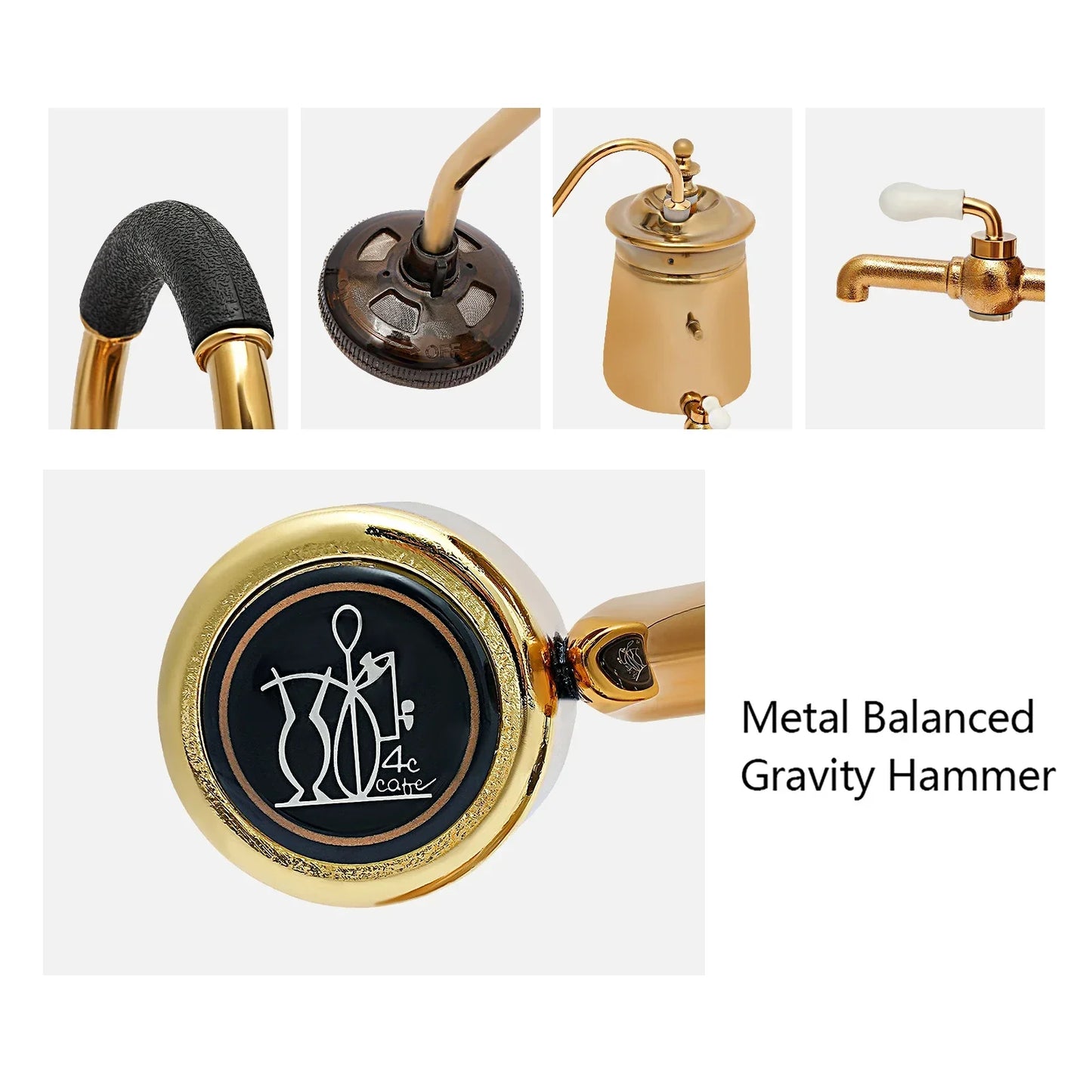 Belgische Siphon Kaffeemaschine Gold – Royale Belgische Kaffee-Siphon aus Edelstahl & Borosilikatglas