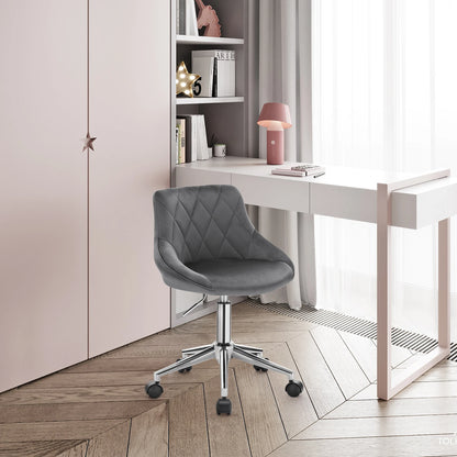 Ergonomischer Bürostuhl Samt Höhenverstellung & Rollen – Moderner Drehstuhl für Home-Office