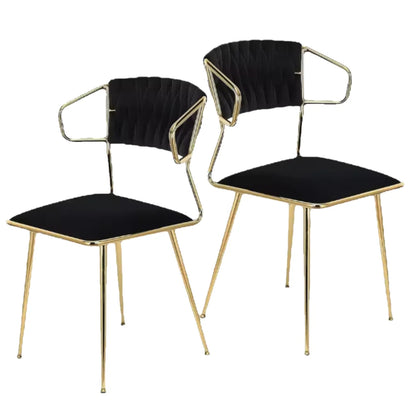 Esszimmerstuhl 2er Set Samt – Moderner Polsterstuhl mit Gold-Metallgestell & Ergonomischer Sitzschale