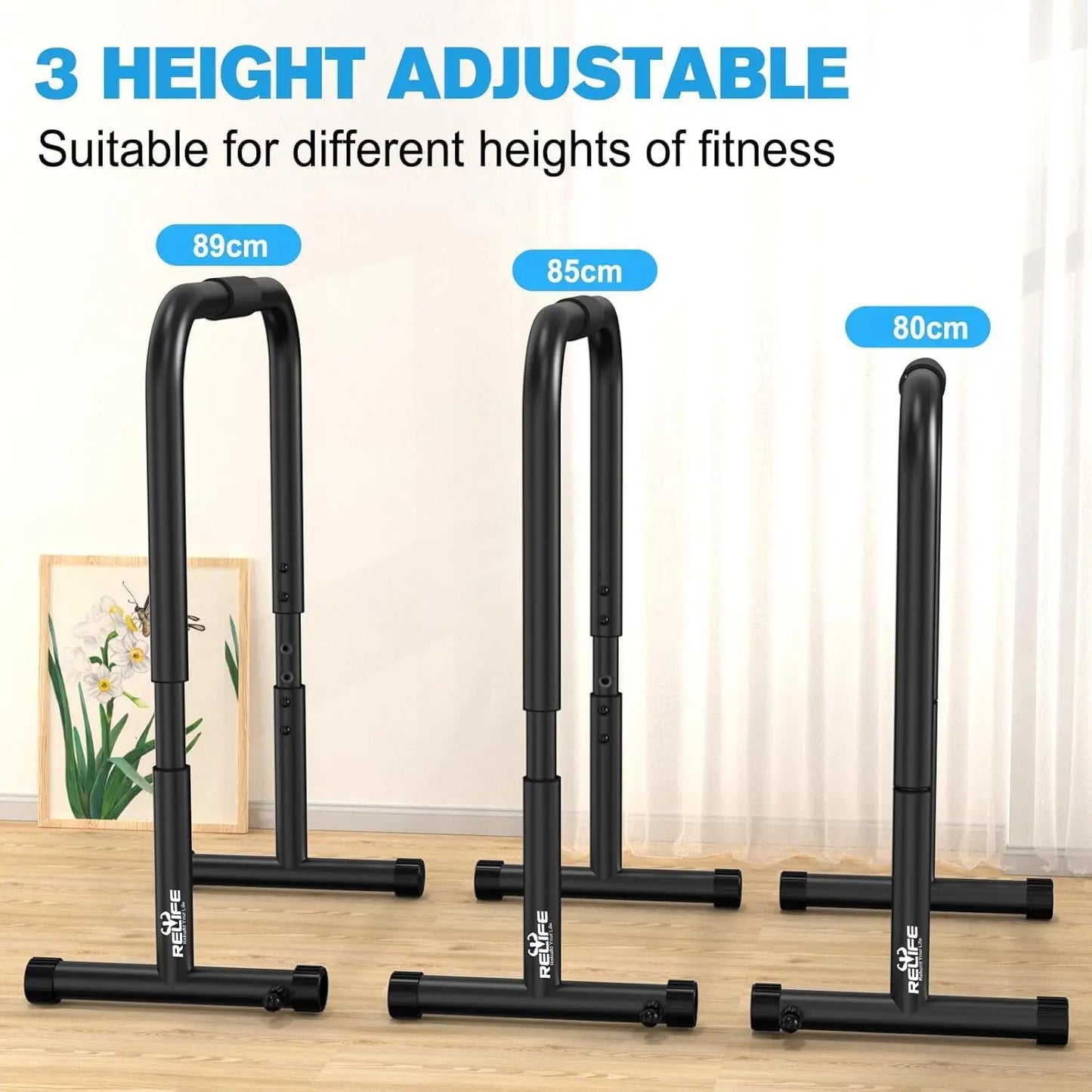 Höhenverstellbare Barrenstation für Calisthenics – Stabile Dips Station aus Stahl bis 180kg