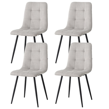 Polsterstühle Cord 2er Set Grau – Moderne Esszimmerstühle mit Metallbeinen für Küche & Wohnzimmer