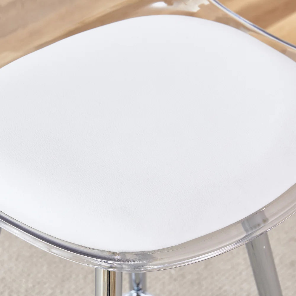 Barhocker 2er Set Modern – Ergonomische Tresenstuehle mit Fussstütze & Metallgestell fuer Kueche & Bar bis 120kg