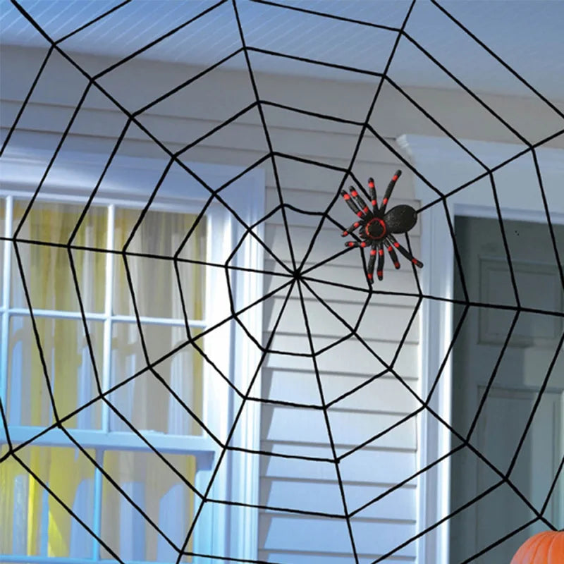 Halloween Spinnennetz Deko Schwarz Weiß 1.5m 2.5m – Spukhaus Dekoration für Garten & Party