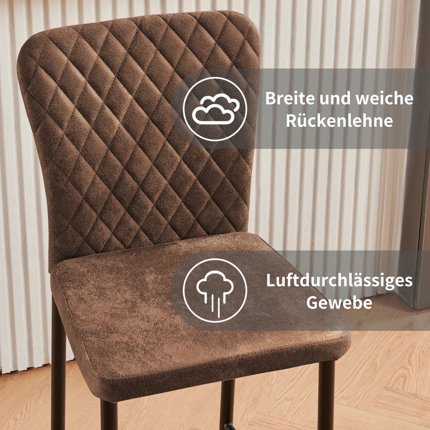 Barhocker 2er Set Kunstleder Schwarz – Drehbarer Tresenstuhl mit Höhenverstellung & Rückenlehne