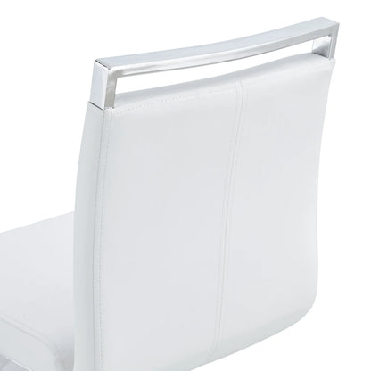 Barhocker 2er Set Silber Weiß – Freischwinger Tresenstühle aus Kunstleder & Metall