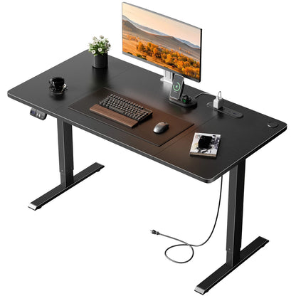 Elektrischer Höhenverstellbarer Stehschreibtisch 140 cm Schwarz – Ergonomischer Schreibtisch mit Memory-Funktion