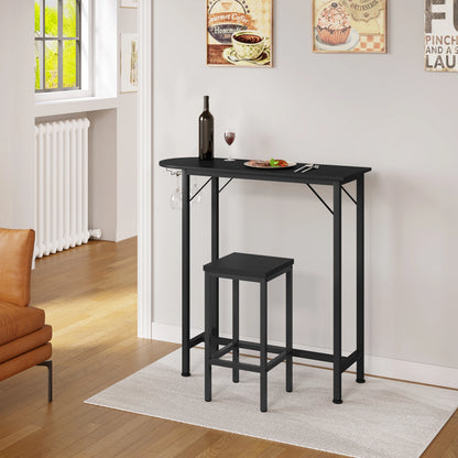 Barhocker 2er Set Industrie-Design 65cm – Kompakter Tresenstuhl aus Metall & Holz bis 120kg