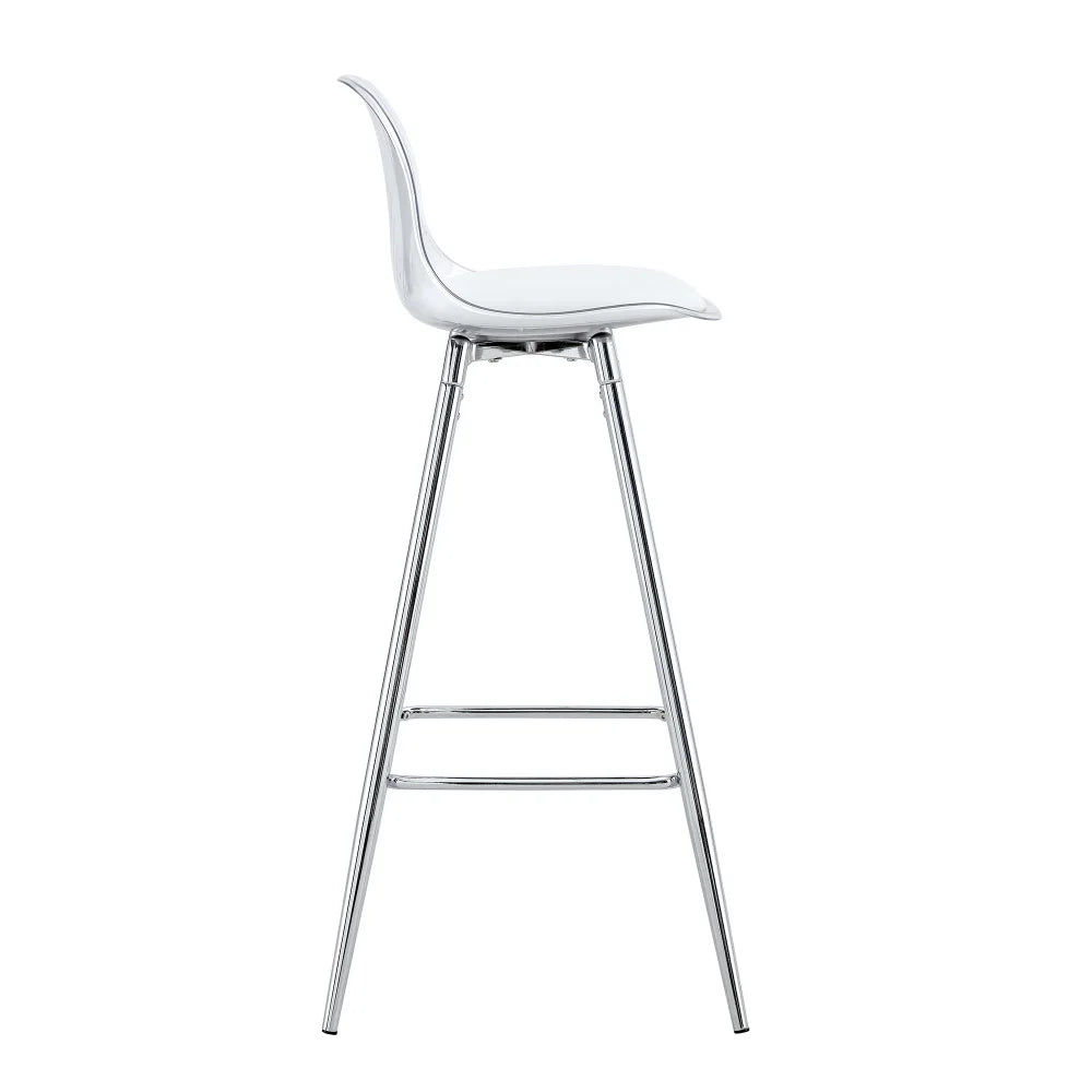 Barhocker 2er Set Modern – Ergonomische Tresenstuehle mit Fussstütze & Metallgestell fuer Kueche & Bar bis 120kg