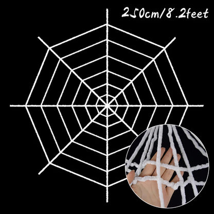 Halloween Spinnennetz Deko Schwarz Weiß 1.5m 2.5m – Spukhaus Dekoration für Garten & Party