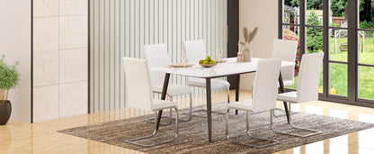 Freischwinger Esszimmerstühle 2er Set Kunstleder – Moderne Schwingstühle mit Hoher Rückenlehne