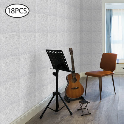 Akustikpaneele 18er Set 30x30cm Selbstklebend – Schalldämmung Wand aus Polyester für Homeoffice