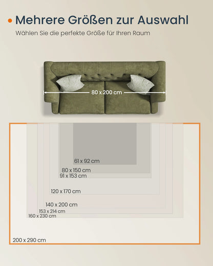 Großer Boho Teppich 200x290cm Waschbar – Plüsch Kunstkaschmir Teppich Wohnzimmer Cappuccino