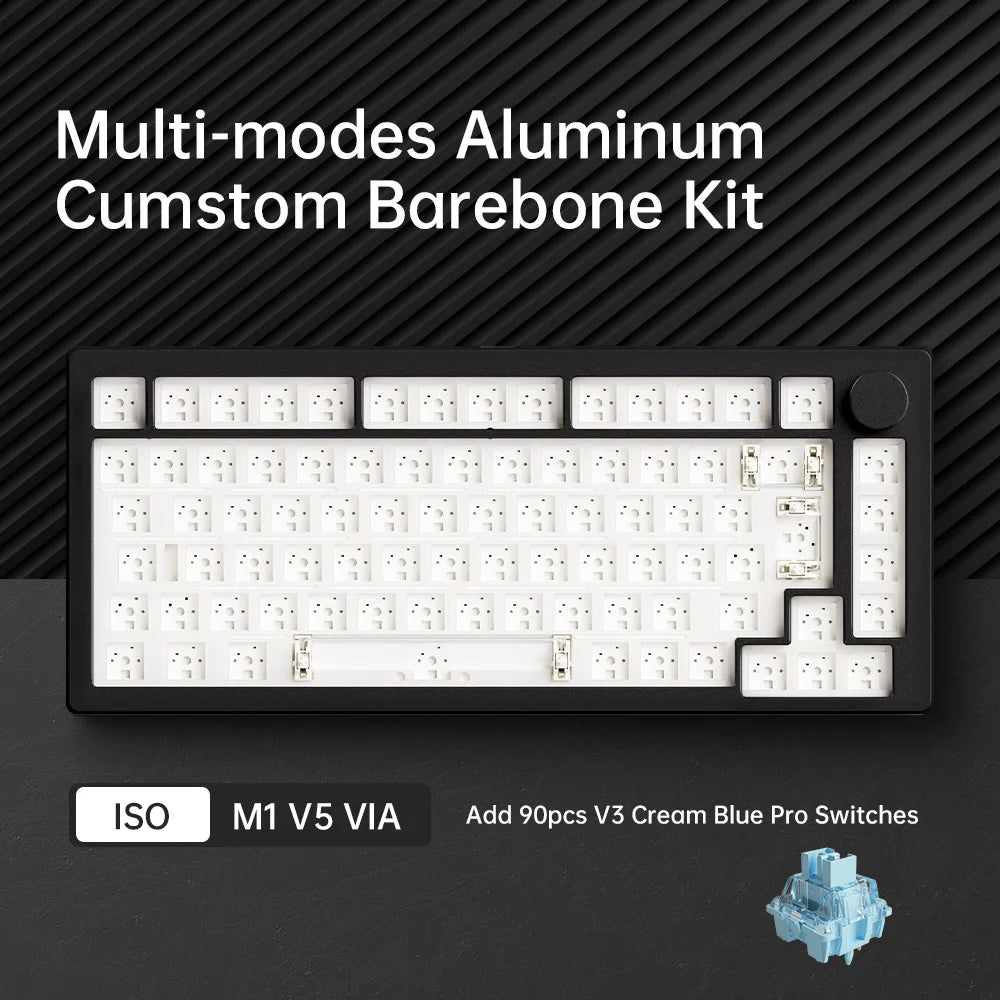 Mechanische Tastatur Barebone 75% – MonsGeek M1 V5 VIA Custom Keyboard Kit mit 8000mAh Akku & RGB