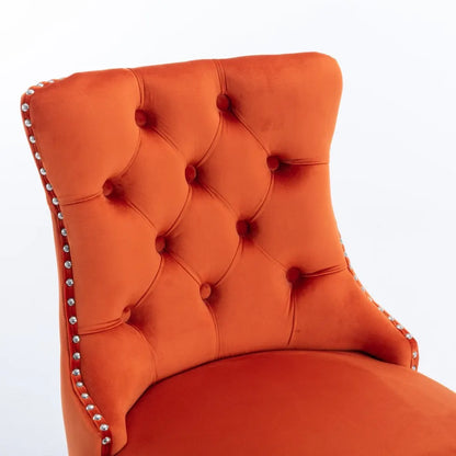Moderne Samt Barhocker 2er Set mit Nietendekor – Elegante Tresenstühle aus Massivholz