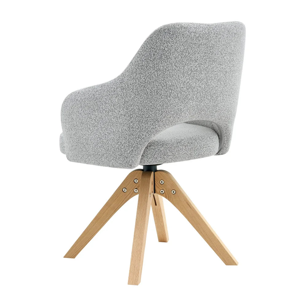 Drehbare Esszimmerstühle 2er Set Beige – Polsterstühle mit Massivholzbeinen & 360° Funktion