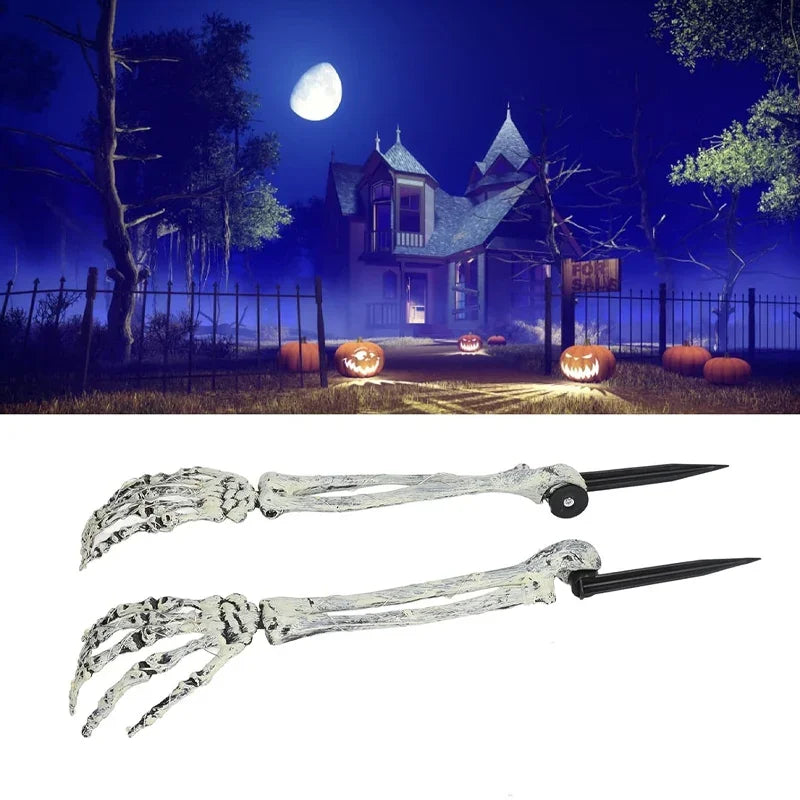 Halloween Skelett Set Garten Stecker – Realistische Knochen & Schädel Outdoor Deko