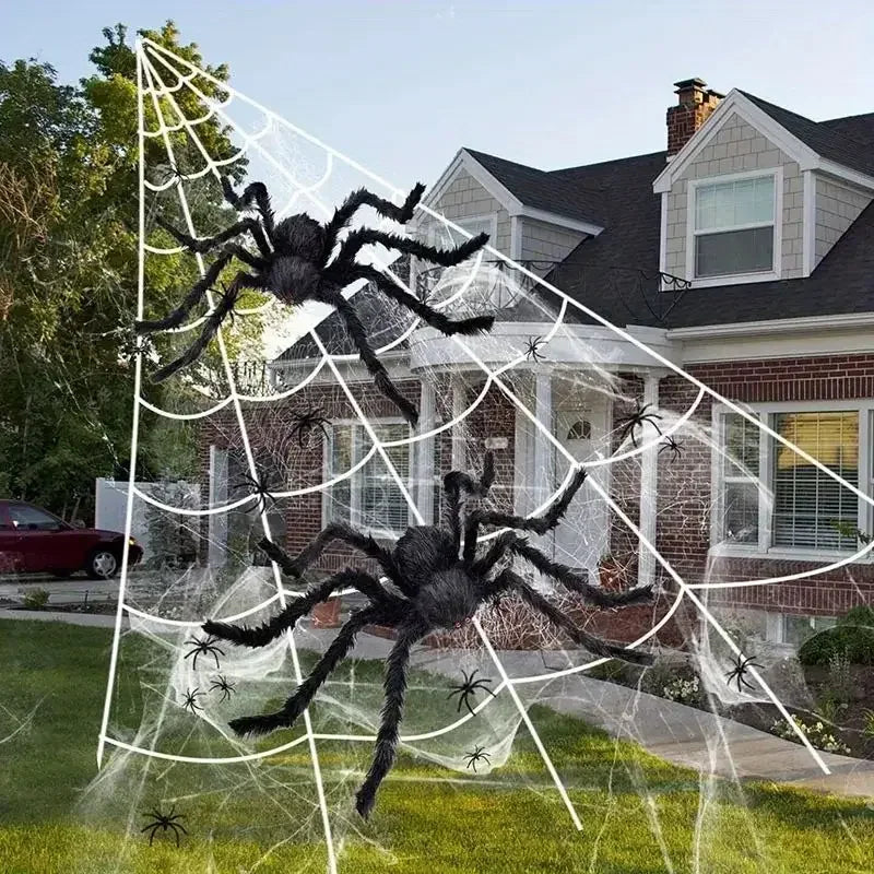 Riesige Halloween Spinne Deko Plüsch – Gruselige Spinnen Requisite für Indoor & Outdoor