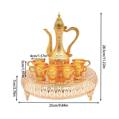 Königliches Vintage Tee-Set Silber 8-teilig – Elegantes Teeservice mit Serviertablett