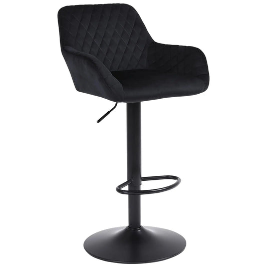 Barhocker 2er Set Schwarz – Hoehenverstellbare Tresenstuehle Drehbar aus Kunstleder fuer Kueche & Bar bis 150kg