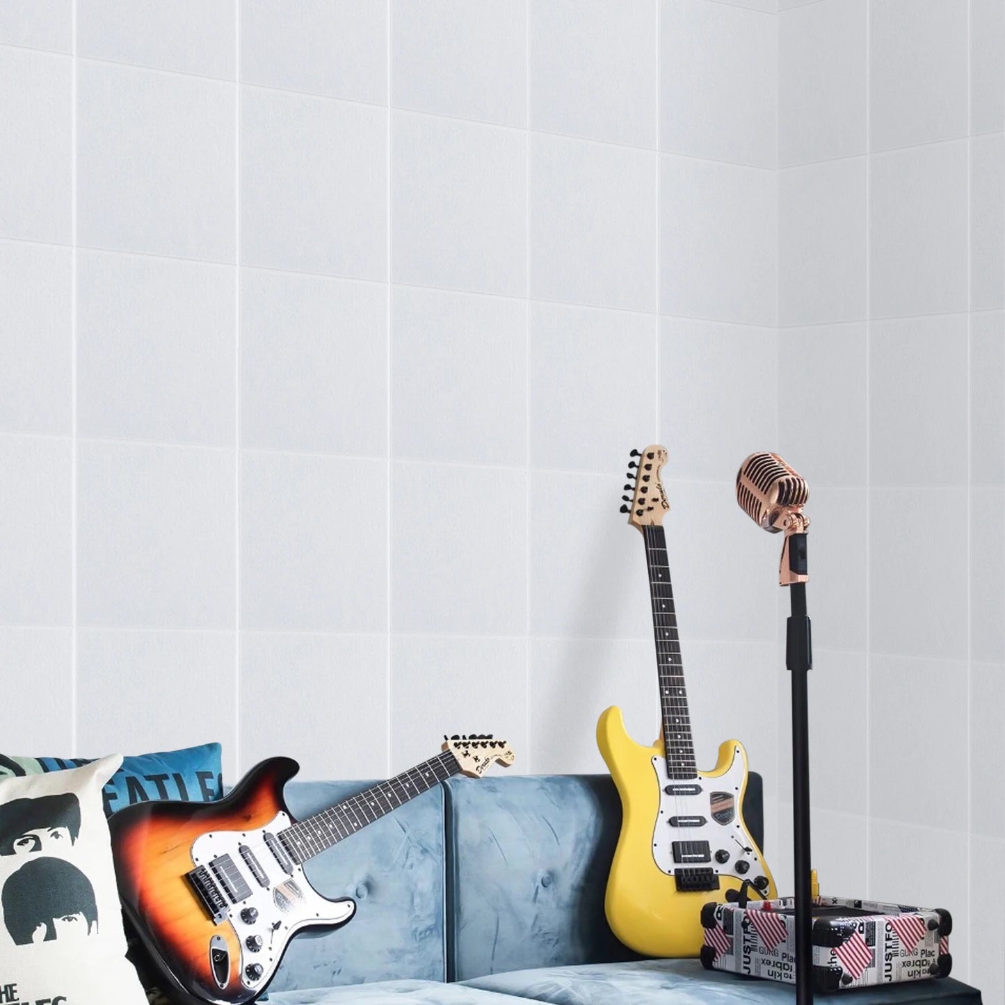 Akustikpaneele 18er Set 30x30cm Selbstklebend – Schalldämmung Wand aus Polyester für Homeoffice