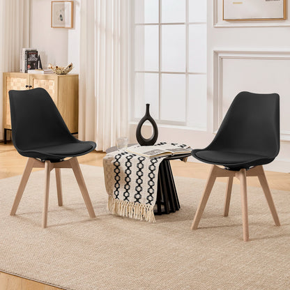 Esszimmerstühle 2er Set Drehbar – Moderner Polsterstuhl aus Kunstleder & Massivholz