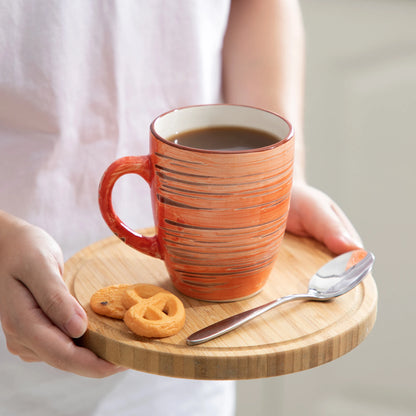Keramik Tassen Set mit Untertassen 240ml 4er Set – Elegante Kaffeetassen im Vintage Design