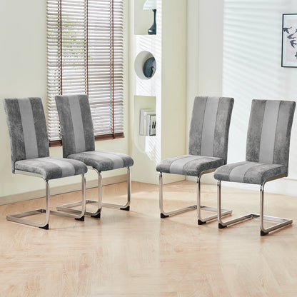 Esszimmerstuhl 4er Set Schwarz – Modernes Freischwinger Set aus PU Kunstleder mit Z-Form Metallgestell bis 120kg
