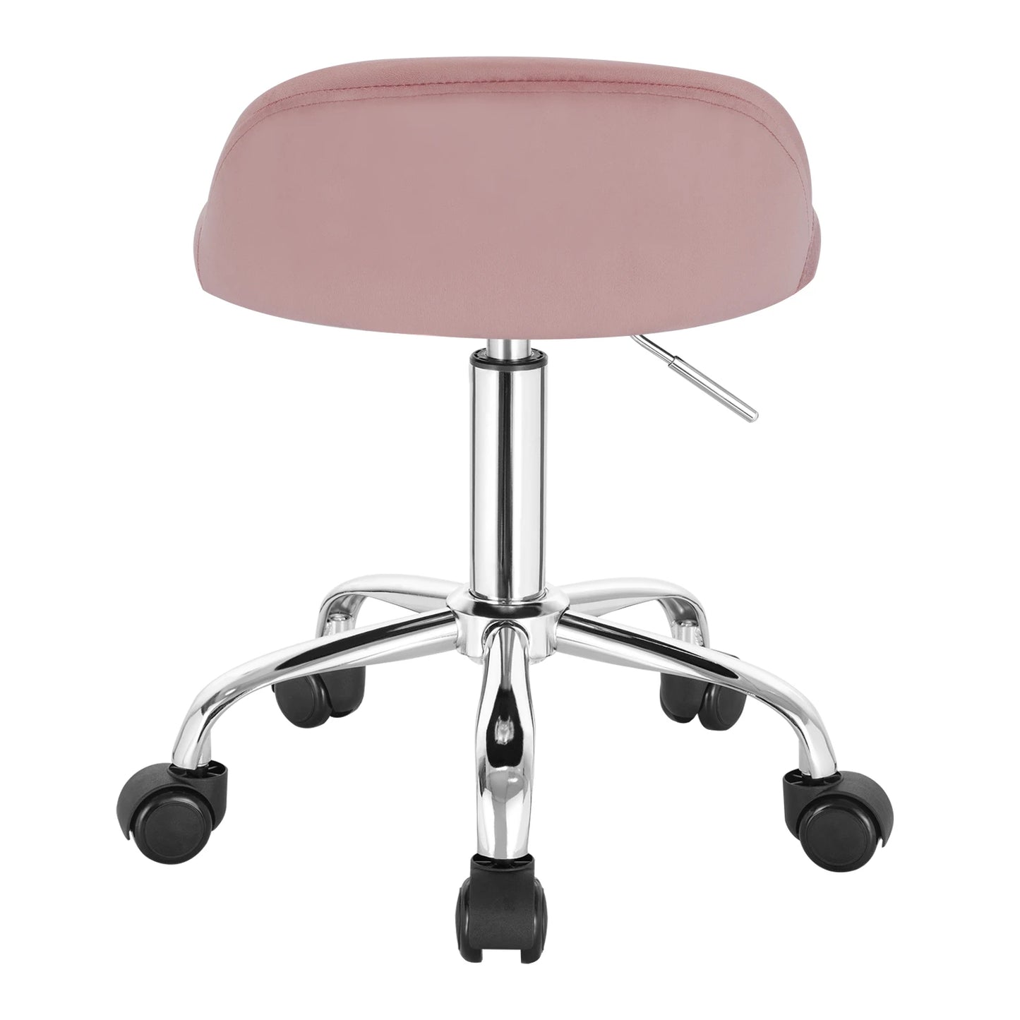Höhenverstellbarer Rollhocker Samt Dunkelgrau – Ergonomischer Arbeitshocker mit Rückenlehne